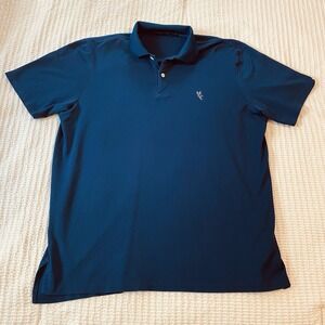 RLX Ralph Lauren Men's Polo Shirt Navy Blue Large HCC Embroidered‎